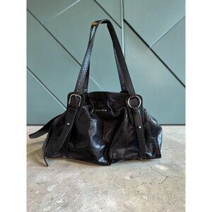 MIU MIU Black Leather Vitello Lux Shoulder Bag